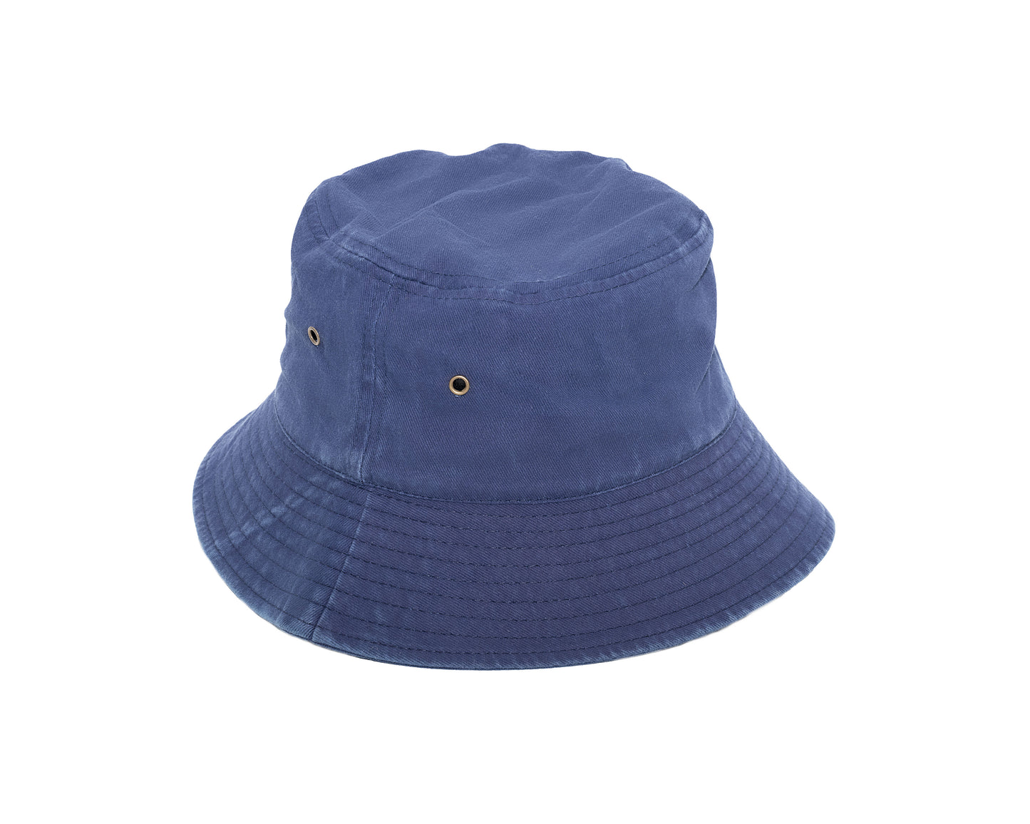 Piluso azul TREK con frase bordada y logo lateral DIYA – bucket hat de algodón para verano