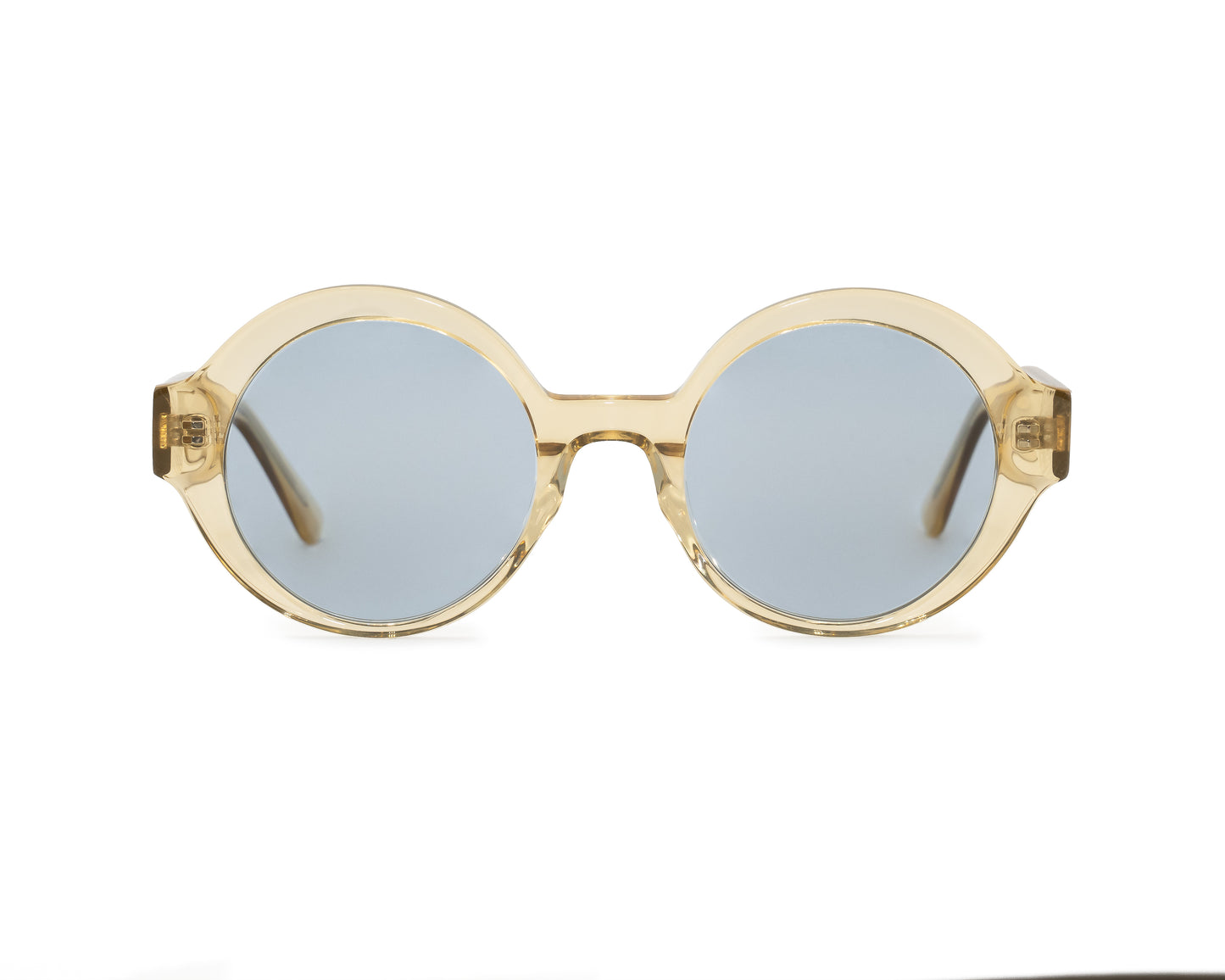 Gafas BOND redondas con marco translúcido beige y lentes degradadas – estilo ligero y moderno DIYA