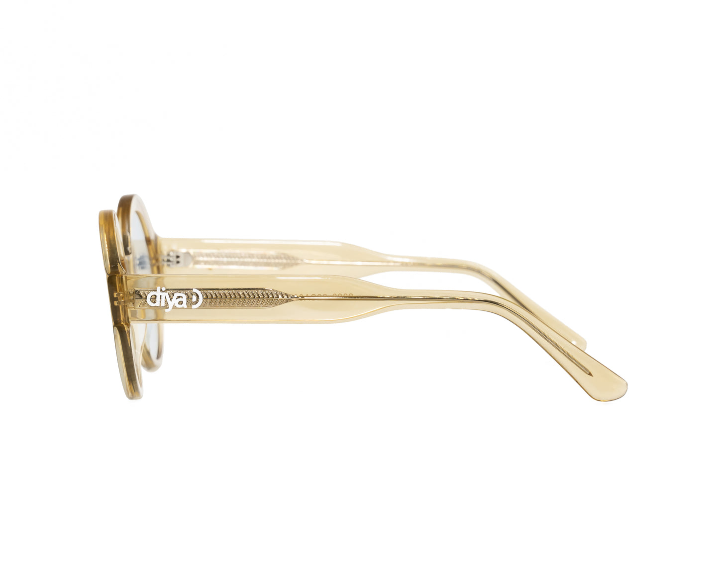 Gafas BOND redondas con marco translúcido beige y lentes degradadas – estilo ligero y moderno DIYA
