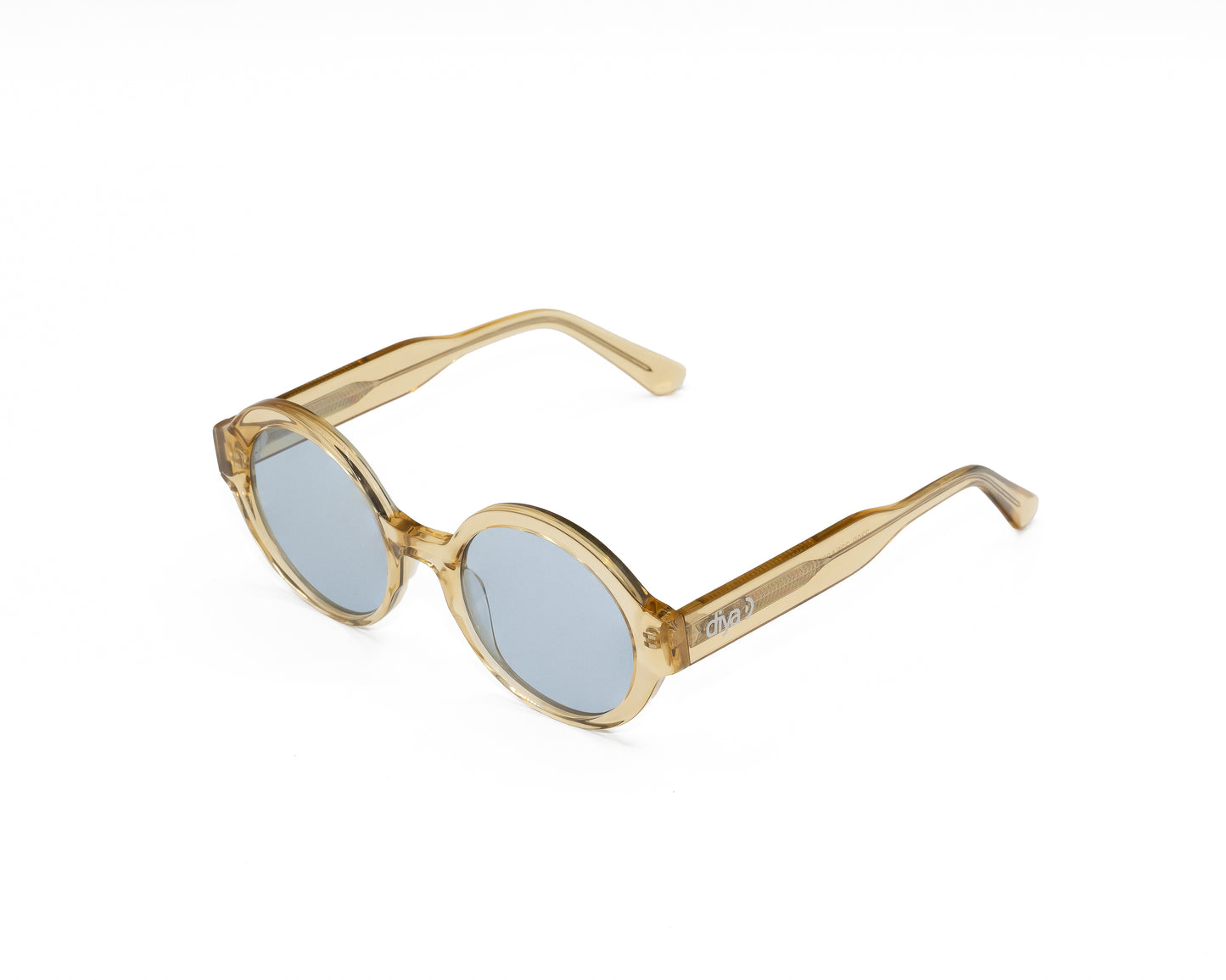 Gafas BOND redondas con marco translúcido beige y lentes degradadas – estilo ligero y moderno DIYA
