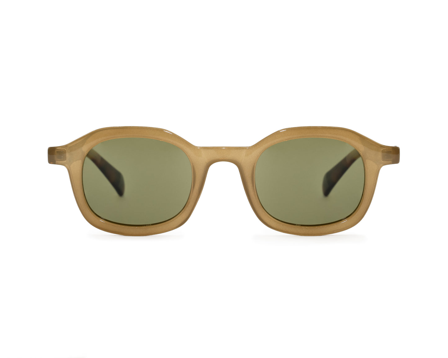 Gafas CREST con lentes degradé y marco gris translúcido – diseño elegante con detalles carey