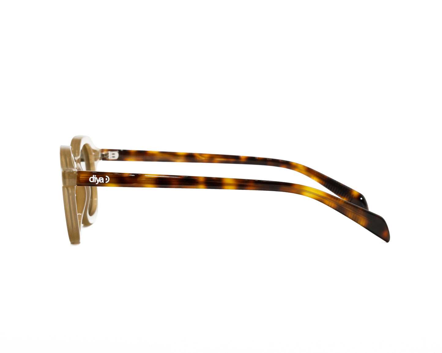 Gafas CREST con lentes degradé y marco gris translúcido – diseño elegante con detalles carey