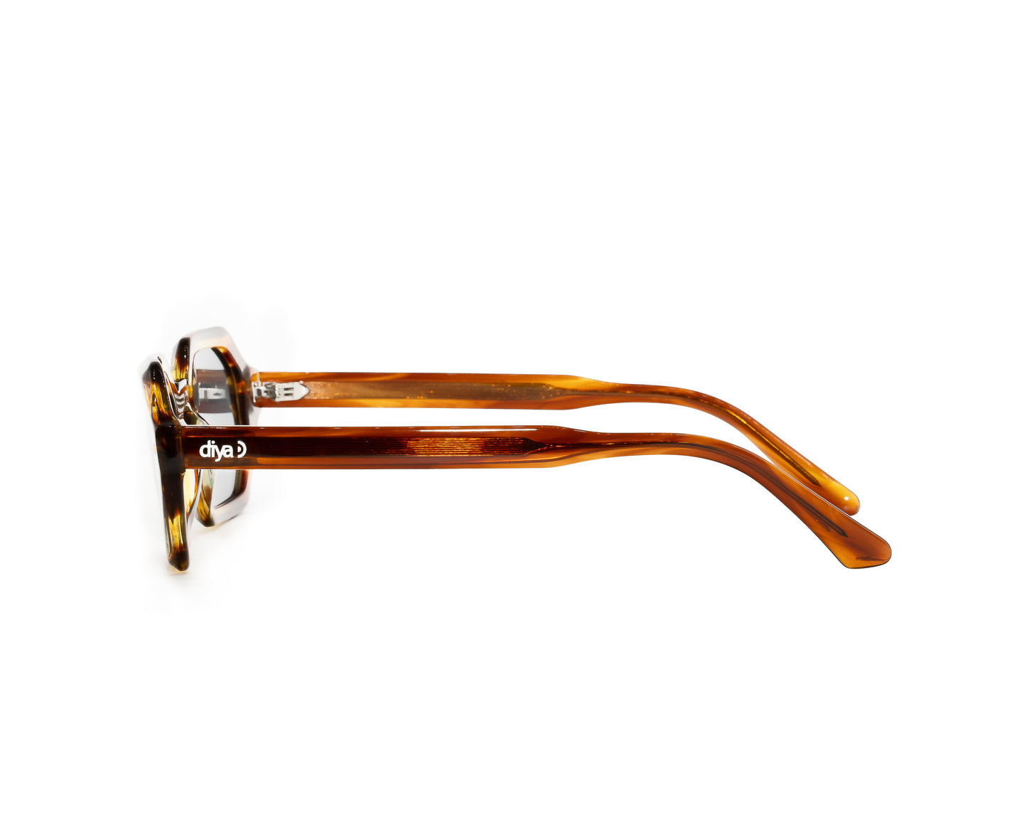 Vista lateral - Gafas SOLARA octogonales con marco carey y lentes polarizados UV400 – estilo retro moderno