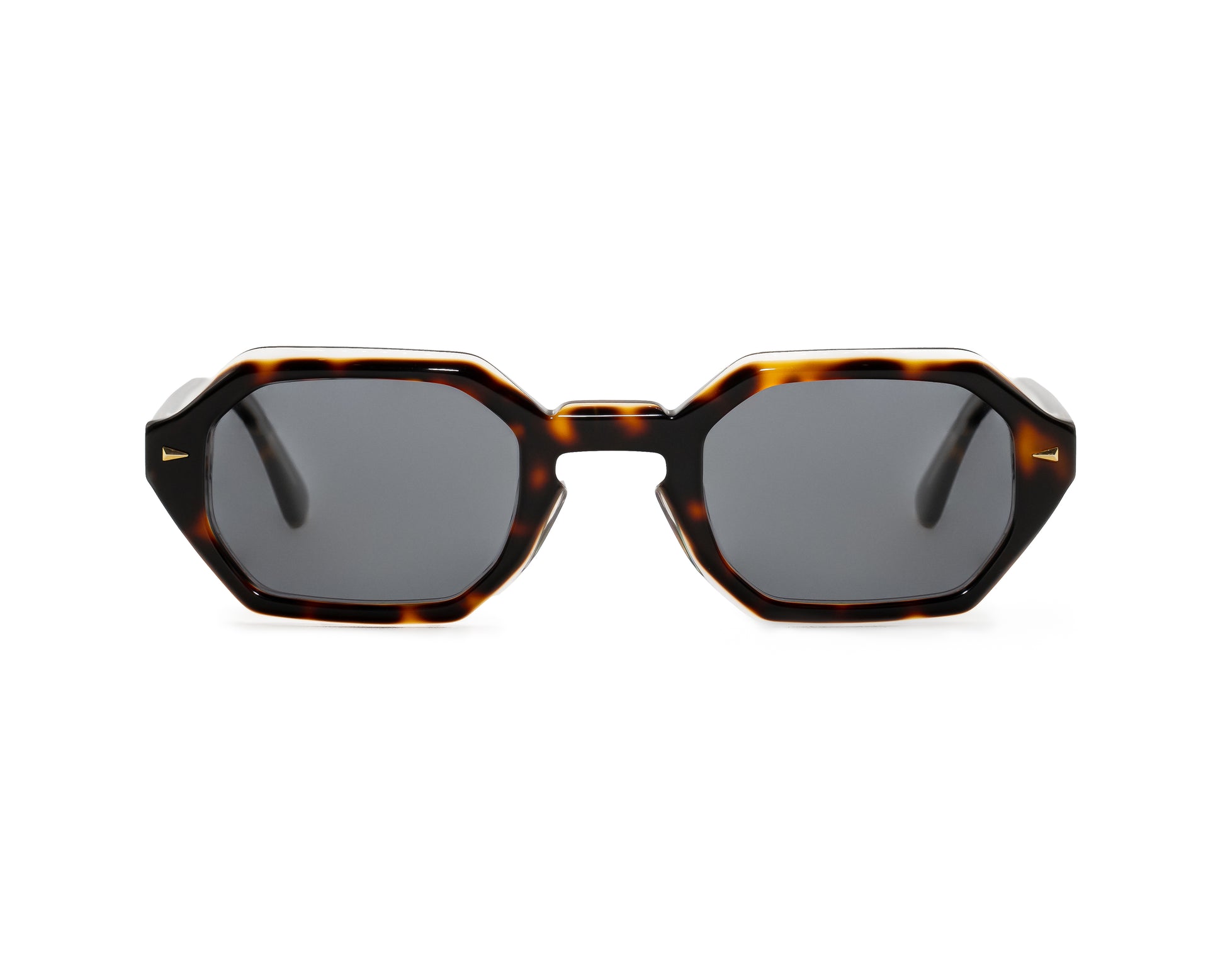 Lateral de gafas SOLARA – diseño octogonal con patillas clásicas de acetato y look SS25 DIYA